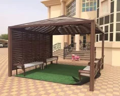 أنواع مظلات جنوب الرياض: حديد وقماش للمنازل والمشاريع