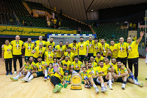 مراسم تتويج نادي الخليج لكرة اليد بدرع الدوري السعودي بالدمام