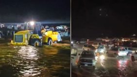 «الدفاع المدني» وفريق إنجاد ينقذان محتجزين حاصرتهم السيول  جنوب الرس